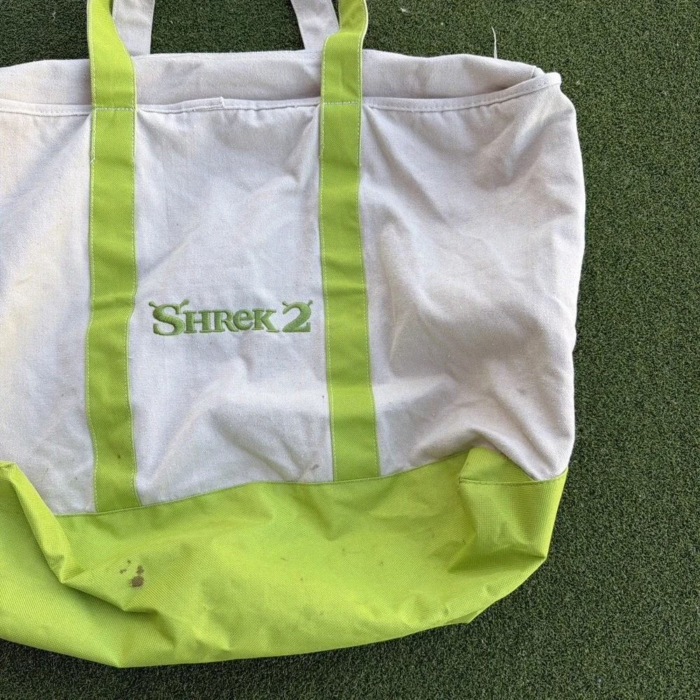 Shrek 2 Tote Canvas Bag Cast & Crew Movie Promo 2004 Y2K Comedy Funny Dreamworks